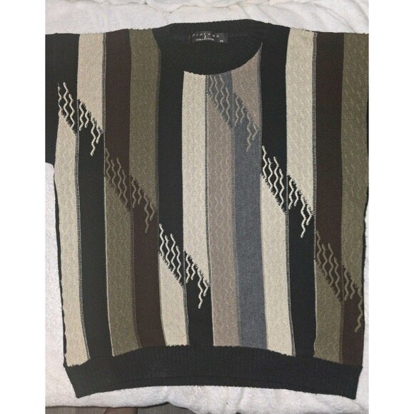 Vintage Made In USA 3D Men's Sweater  Protege Collection Coogi Style 90's SZ M - Picture 3 of 12